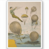 Circus Poster van een luchtballon performance Sticker (Voorkant)