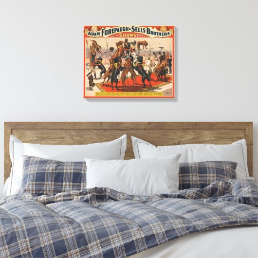 Circus Poster van grote Denen met trainer Canvas Afdruk (Insitu (Slaapkamer))