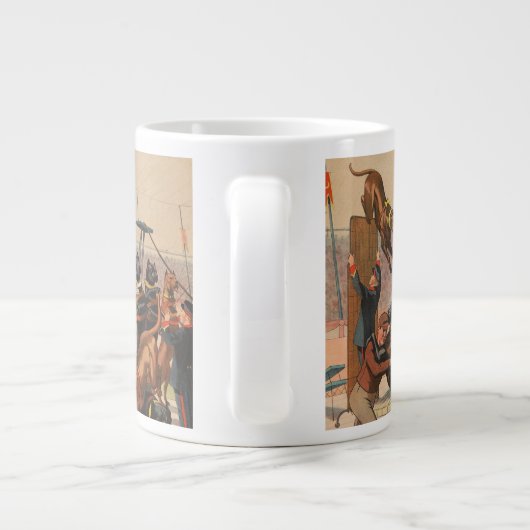 Circus Poster van grote Denen met trainer Extra Grote Beker (Achterkant)