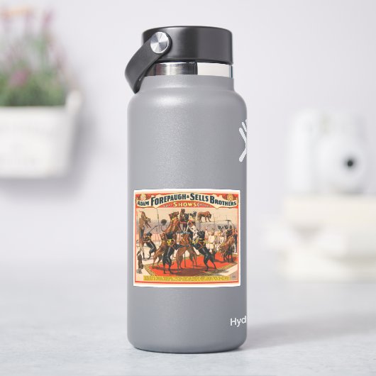 Circus Poster van grote Denen met trainer Sticker (HydroFlask)