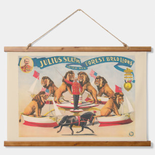 Circus Poster van Julius Seeth met zijn leeuwen Hangend Wandkleed