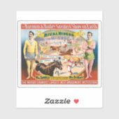  circus Poster van mannetjes ruitertjes & clown Sticker (Vel)