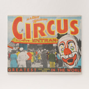 Circus Poster van mensen die de grote top betreden Legpuzzel