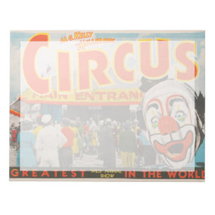 Circus Poster van mensen die de grote top betreden Notitieblok