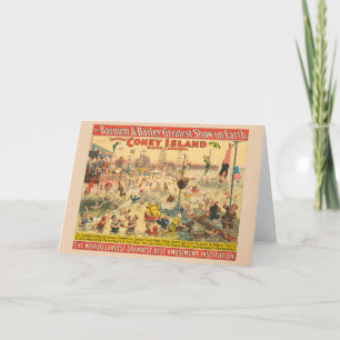 Circus Poster van mensen in kostuums die optreden Kaart