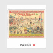 Circus Poster van mensen in kostuums die optreden Sticker (Vel)