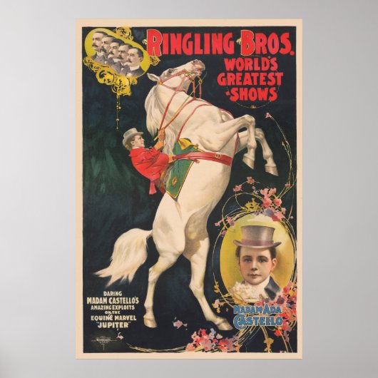 Circus Poster van mevrouw Ada Castello op een paar (Voorkant)
