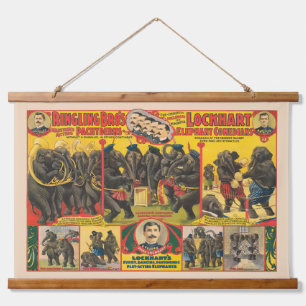 Circus Poster van olifanten optreden Hangend Wandkleed