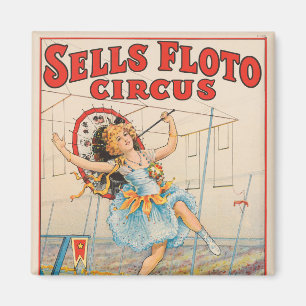 Circus Poster van Tight-Rope Walker met een Paraso Magneet