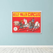 Circus Poster van twee Mannen in wagenrennen Canvas Afdruk (Insitu (Houten vloer))