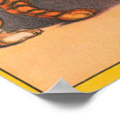 circus Poster van vrouw met zes tijgers. (Hoek)