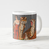  circus Poster van vrouw met zes tijgers. Extra Grote Beker (Voorkant rechts)