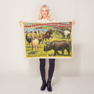 Circus Poster voor Adam Forepaugh & Sells Brothers Fleece Deken