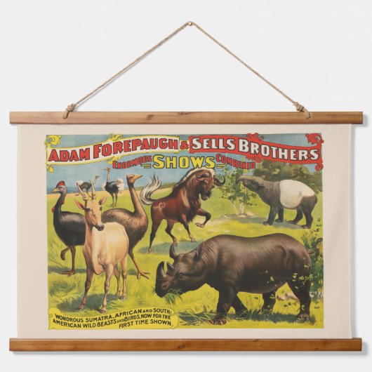 Circus Poster voor Adam Forepaugh & Sells Brothers Hangend Wandkleed (Voorkant)
