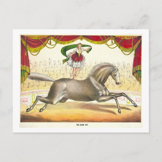Circus Poster voor Paard Act met Sjaals Briefkaart (Voorkant)