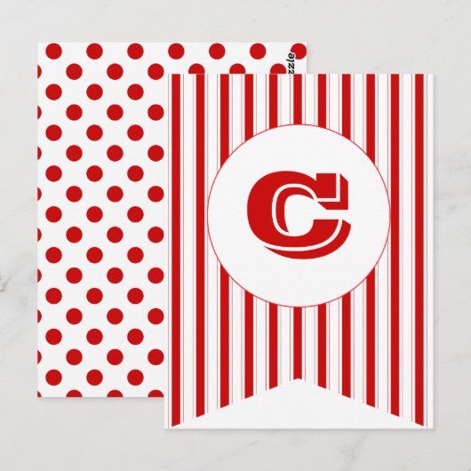 Circus Red Party Flag Bunting Banner Post Card Briefkaart (Voorkant / Achterkant)