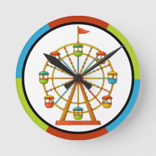 Circus reuzenrad wandklok ronde klok