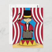 Circus Ringmaster Briefkaart (Voorkant / Achterkant)