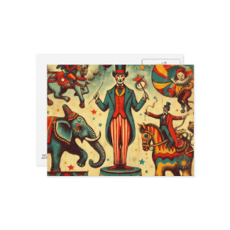  Circus Ringmaster Collage Briefkaart