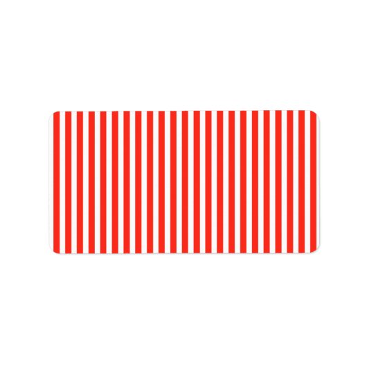 Circus Rood en Wit Cabana Strepen Etiket (Voorkant)