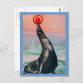  Circus Seal met Briefkaart van de Ball (Voorkant / Achterkant)