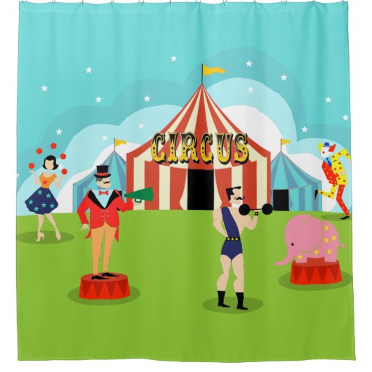 Circus Shower Curtain Douchegordijn (Voorkant)