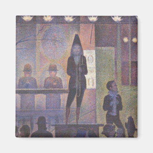 Circus Sideshow van Georges Seurat,  kunst Magneet (Voorkant)