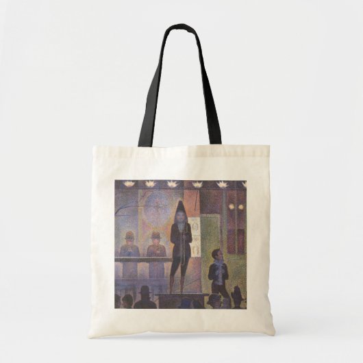 Circus Sideshow van Georges Seurat,  kunst Tote Bag (Voorkant)