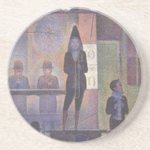 Circus Sideshow van Georges Seurat, Vintage Kunst Zandsteen Onderzetter