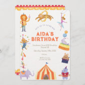 Circus Spectaculaire Verjaardag Uitnodiging (Voorkant / Achterkant)