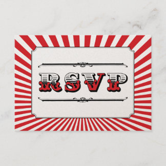 Circus Steampunk RSVP in het rood Kaartje