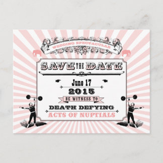 Circus Steampunk Wedding Spectacular Save the Date Aankondigingskaart