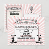 Circus Steampunk Wedding Spectacular Save the Date Aankondigingskaart (Voorkant / Achterkant)