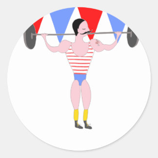 Circus Sterk Man Circus Themafeest Ronde Sticker