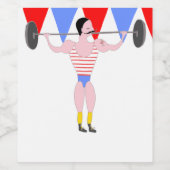 Circus Sterk Man Circus Themafeest Wijn Etiket (Enkel label)