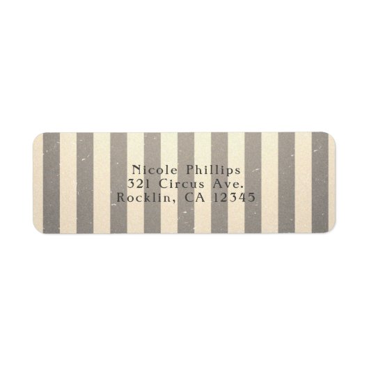  Circus striped Stripes Party Invitation Etiket (Voorkant)