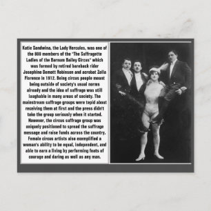 Circus suffragette Katie Sandwina Barnum Bailey Briefkaart