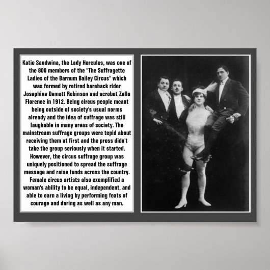Circus Suffragette Katie Sandwina Barnum Bailey Poster (Voorkant)