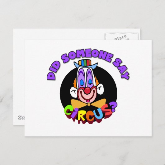 Circus T-shirts en cadeautjes Briefkaart (Voorkant / Achterkant)