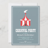 Circus Tent & Elephant Kinderen Birthday Party Kaart (Achterkant)