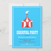 Circus Tent & Elephant Kinderen Birthday Party Kaart (Achterkant)