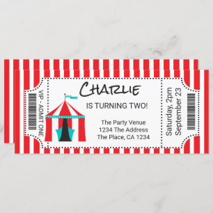 Circus Tent Novelty Ticket Personalizeerd Kaart