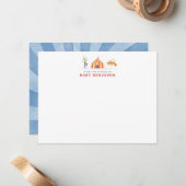 Circus Tent Nursery Note Card Notitiekaartje (Voorkant / Achterkant in situ)