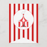 Circus Tent Party Flag Bunting Banner Post Card