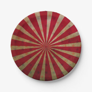  Circus Tent Stars Red Lines Carnaval Papieren Bordje