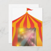 Circus Tent-uitnodiging Kaart (Voorkant / Achterkant)