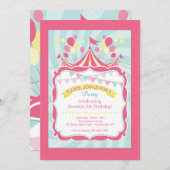 Circus Tent-uitnodiging Kaart (Voorkant / Achterkant)