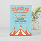 Circus Tents Invitation Kaart (Staand voorkant)