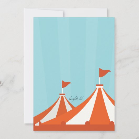 Circus Tents Invitation Kaart (Achterkant)