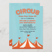 Circus Tents Invitation Kaart (Voorkant / Achterkant)